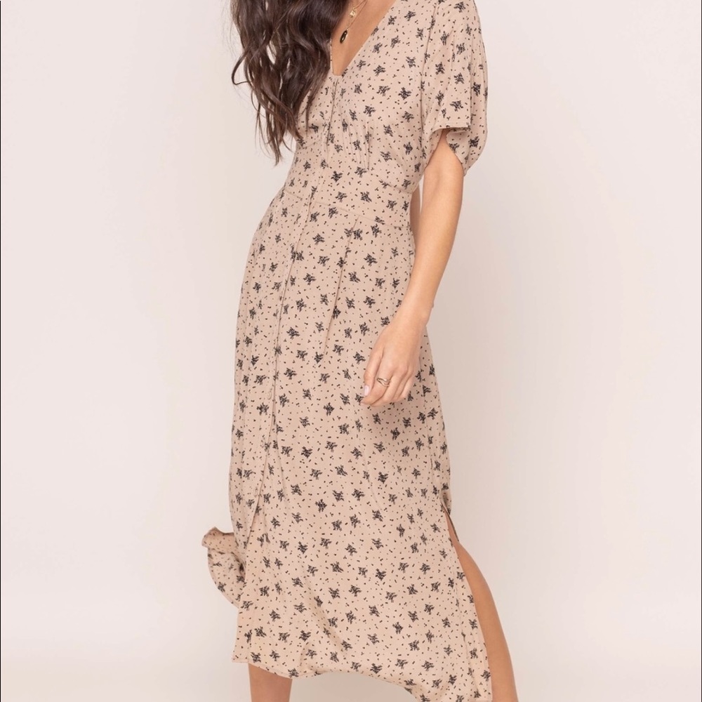 DOLMAN BUTTON FRONT MIDI DRESS